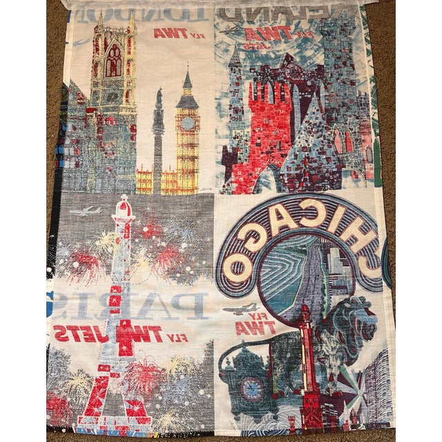 David Klein Twa Travel Banner Large Screen Print on Linen Mid Century Wall Art For Sale In Las Vegas - Image 6 of 8