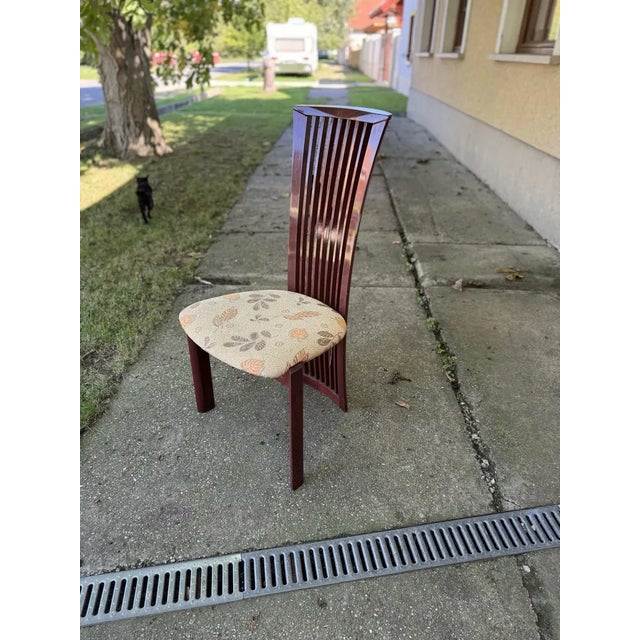 Lacquer and Fabric Dining Chairs by Pietro Costantini, 1980, Set of 6 For Sale - Image 6 of 13