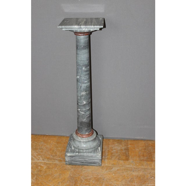 Antique Column in Turquin Blue and Red Marble, 1800s For Sale - Image 10 of 11
