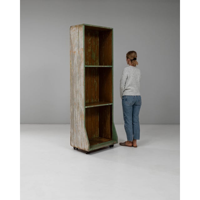 French Mid 20th Century French Wood Patinated Bookshelf For Sale - Image 3 of 18