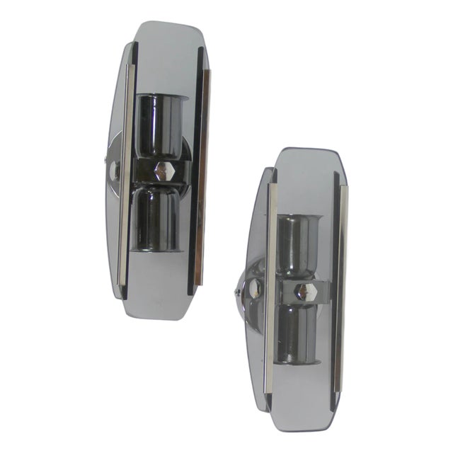 Vintage Crystal Wall Lights, 1970s, Set of 2 For Sale