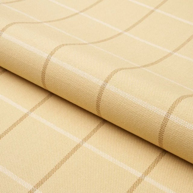 Schumacher SAMPLE - Schumacher X Mark D. Sikes Frannie Windowpane Fabric In Camel For Sale - Image 4 of 4