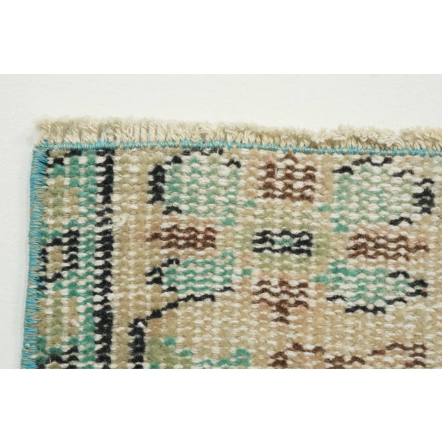 Beige 1970s Vintage Turkish Handmade Wool Cotton Beige Area Rug For Sale - Image 8 of 13