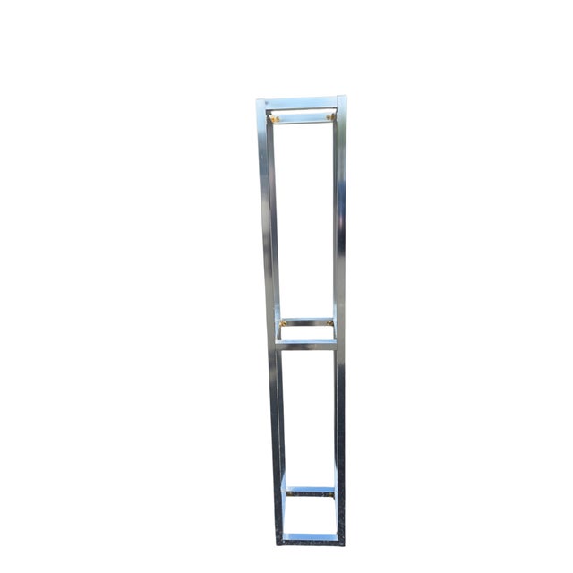 Vintage Milo Baughman Style Chrome Pedestal Stand MCM Open Column Sculpture Shelf For Sale In Philadelphia - Image 6 of 13
