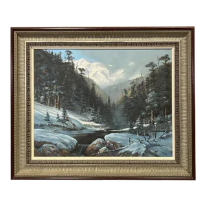 Late 20th Century Winter Landscape Painting by Victor Armstrong, Framed