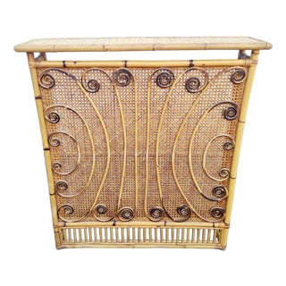 Large Italian Modern Bamboo and Rattan Radiator Cover by Franco Albini, 1960s For Sale