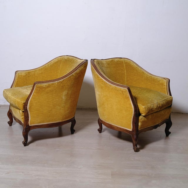 Pair of Chippendale-style tub armchairs from the early 1930s and 1940s. The acronym CBT visible on the armchair's...