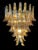 Italian Amber Murano Glass Petal Chandelier For Sale - Image 3 of 8