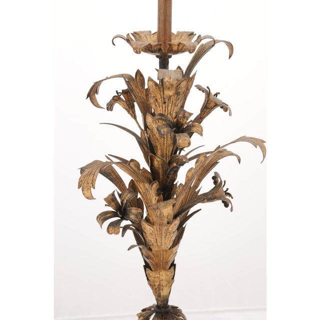 Frederick Cooper Frederick Cooper Floral Italian Tole Table Lamp. 1960s Italy For Sale - Image 4 of 8