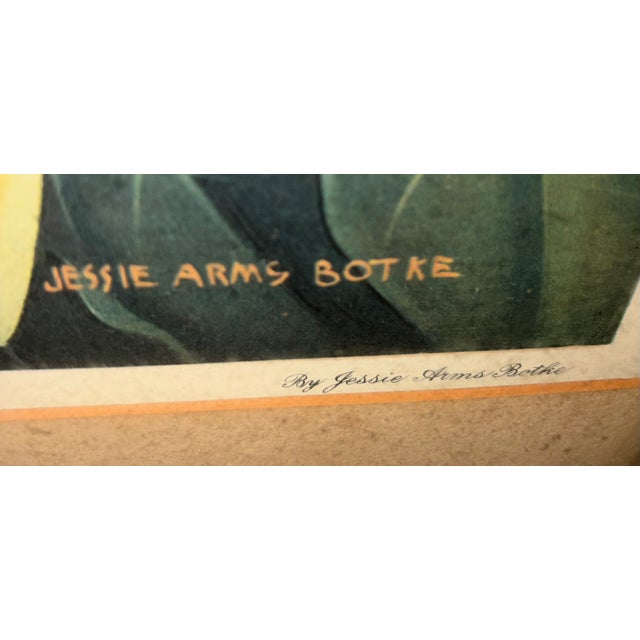 Mid-Century Modern Vintage Mid-Century 1942 Jessie Arms Botke “Citron Cockatoos and Avocado” Lithograph, u.s. Print No. 730, Published by Catalda Fine Arts, Inc., Ny For Sale - Image 3 of 9