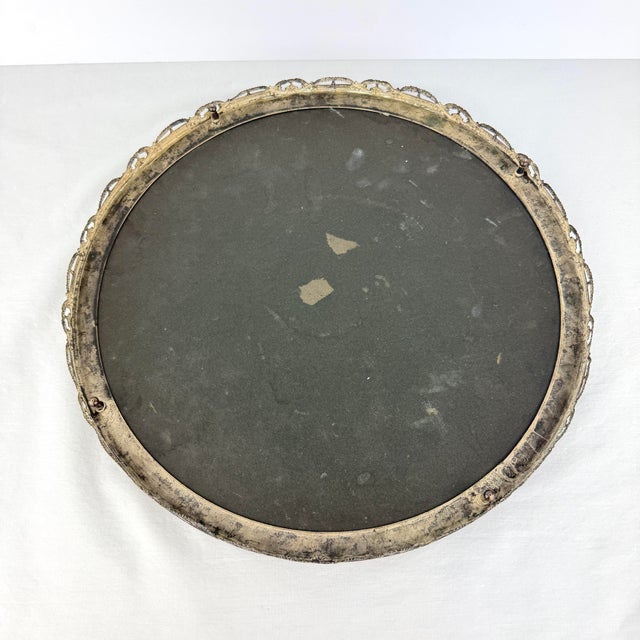 Antique Early 1900’s Mirrored Plateau 14” For Sale - Image 10 of 12