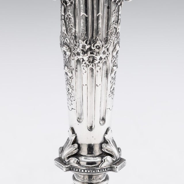 Antique 19th Century German Silver Candlesticks, Hanau, 1870s, Set of 2 For Sale - Image 11 of 18
