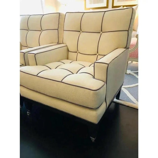 Transitional Upholstered Accent Chairs by Owners Select North Carolina - A Pair For Sale - Image 3 of 7