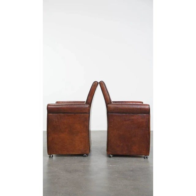 Vintage Sheepskin Dining Armchairs, Set of 2 For Sale - Image 4 of 17