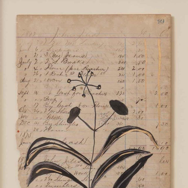Contemporary Feuilles Drawing by Afsoon Thayer For Sale - Image 3 of 9