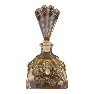 1990s Vintage Ann Cichon Dallas Jeweled Crystal Perfume Bottle - With Original Sticker