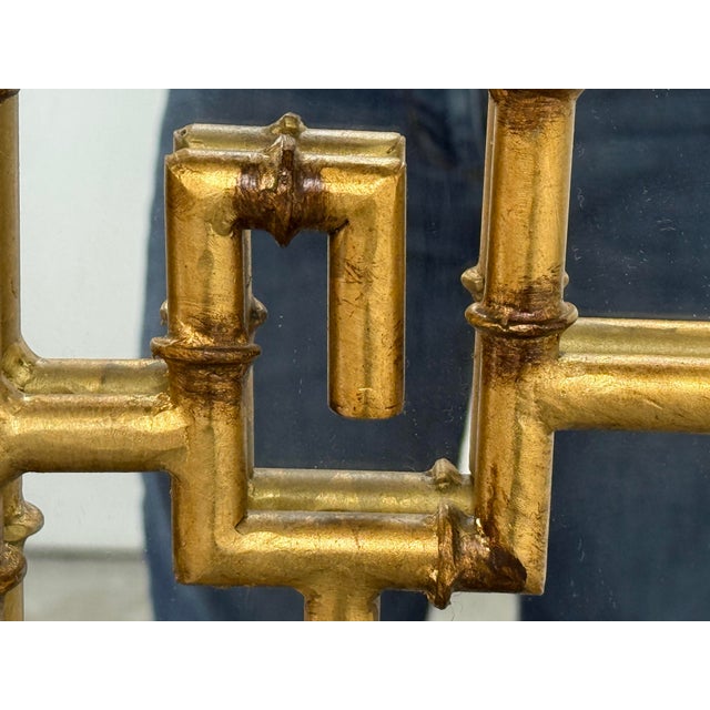 Regency Style Giltwood Faux Bamboo Wall Mirror For Sale - Image 9 of 12