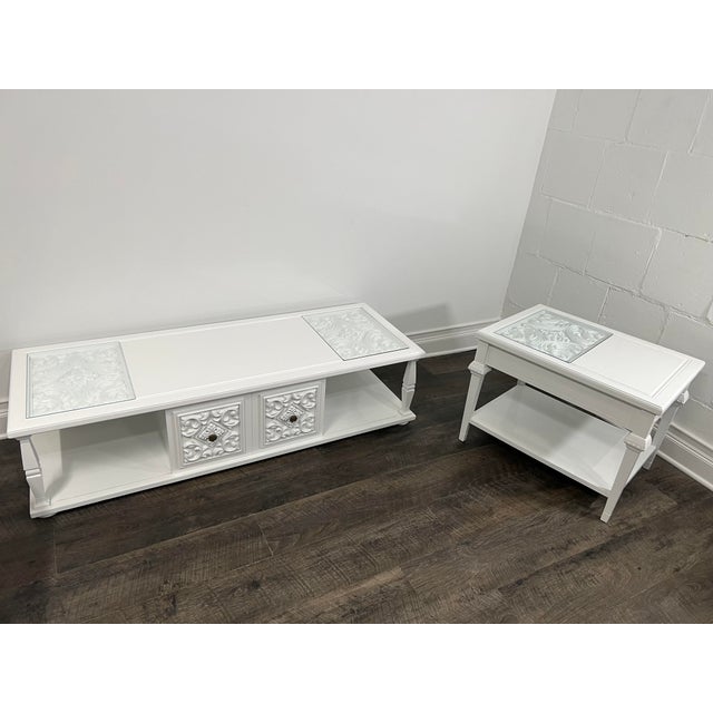 Avaliavle two more matching pieces from set. White High Gloss. Made by EightCorners. Wide: 60 1/4" Deep: 22" High: 15 1/2"...