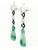 Pair of 18k Art Deco Style Jade, Onyx, Diamond, and Sapphire Dangle Earrings For Sale - Image 4 of 12