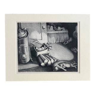 Vintage 1939 Print in 11x14 Mat: Wanda Gag, "Cats", EUC, Ready to Frame For Sale