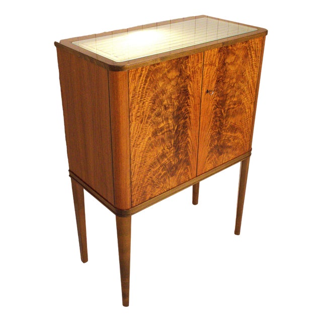 Swedish Pyramid Mahogany Bar Cabinet by Förenade Möbler Linköping, 1940s For Sale