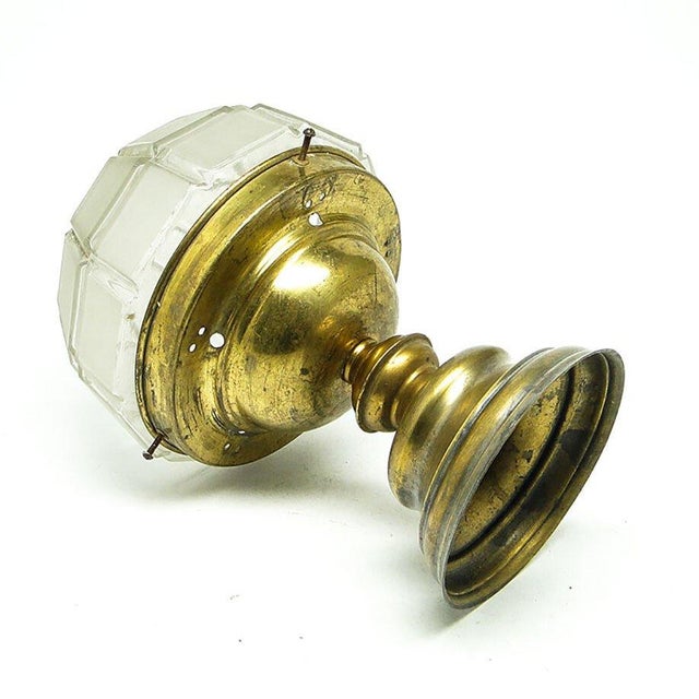 Early 20th Century Art Nouveau Pendant Lamp in Brass and Glass, Austria-Hungary For Sale - Image 4 of 9