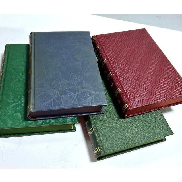 Antique Decorative Book Set – 14 Vintage Red, Blue, Green & Gilt Library Books for Shelf Styling For Sale - Image 11 of 12