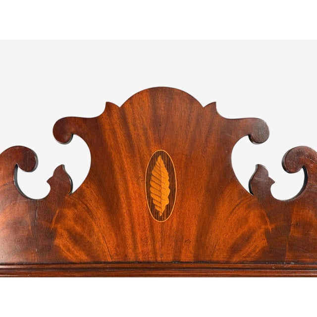 Chippendale Chippendale, Wall Mirror, Mahogany, Beveled Glass, Uk, 20th C. For Sale - Image 3 of 6
