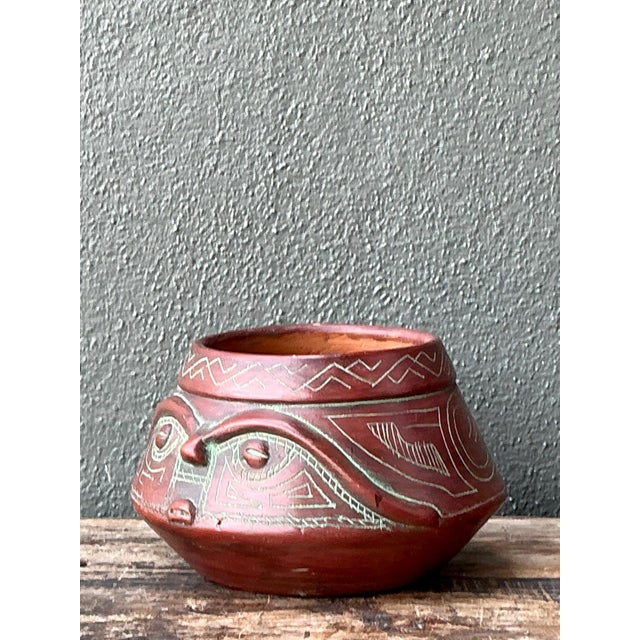 Ceramic Vintage Handcrafted Ceramic Tribal Bowl For Sale - Image 7 of 16