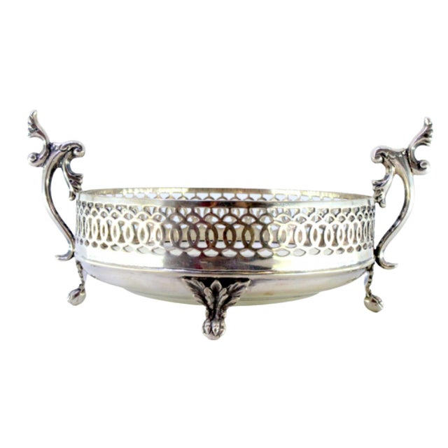 Silver Candy Box with Wire Rack, Handles with Applications and Claw-Shaped Feet For Sale - Image 10 of 10