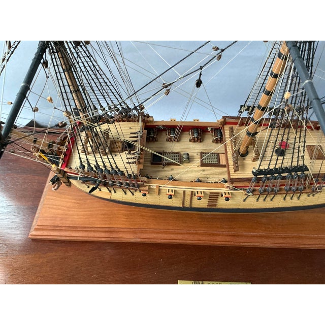 Alan Burghart Scale Model of HMS Rose 1757 Wooden Ship Display Case Handmade For Sale - Image 15 of 17