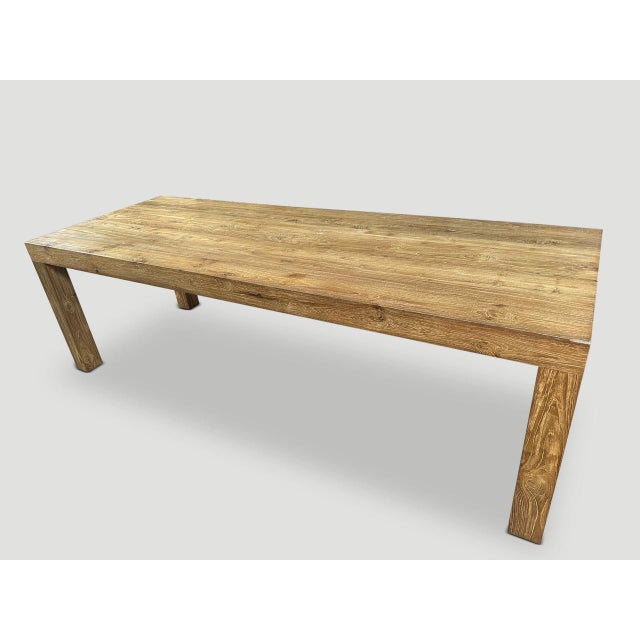 Contemporary Andrianna Shamaris Modern Teak Wood Dining Table For Sale - Image 3 of 6