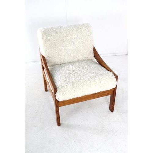Pine Armchair with Cream Upholstery, 1970s For Sale - Image 13 of 15