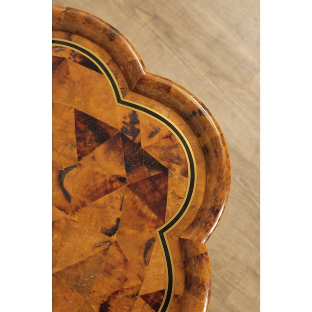 Empire Style Mahogany and Faux Tortoise Shell Side Table | Chairish