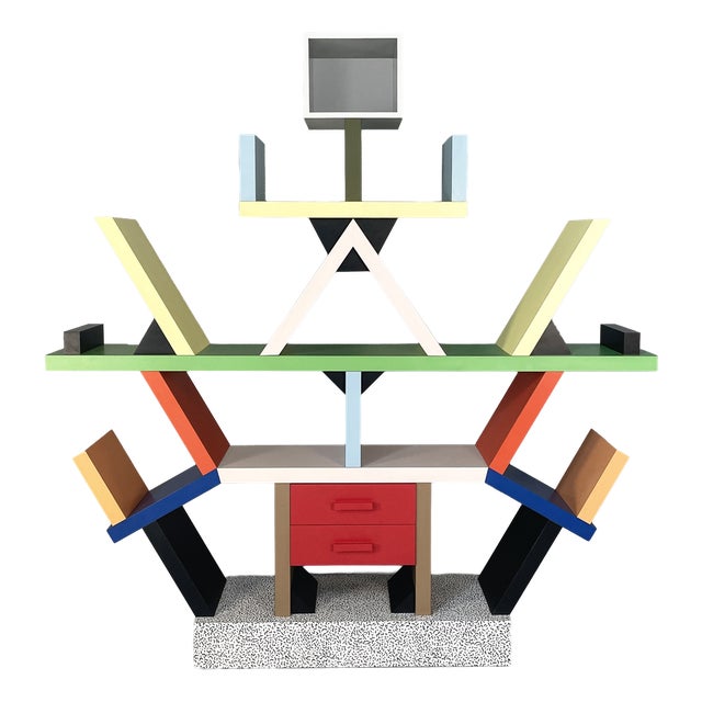 Italian Modern Laminate Carlton Bookcase by Ettore Sottsass for Memphis, 1981 For Sale