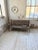 Antique beechwood bench with rope weaving, attributed to audoux and minet. the very elegant and graphic rope weaving on...