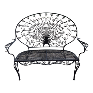 1960s Peacock Garden Bench