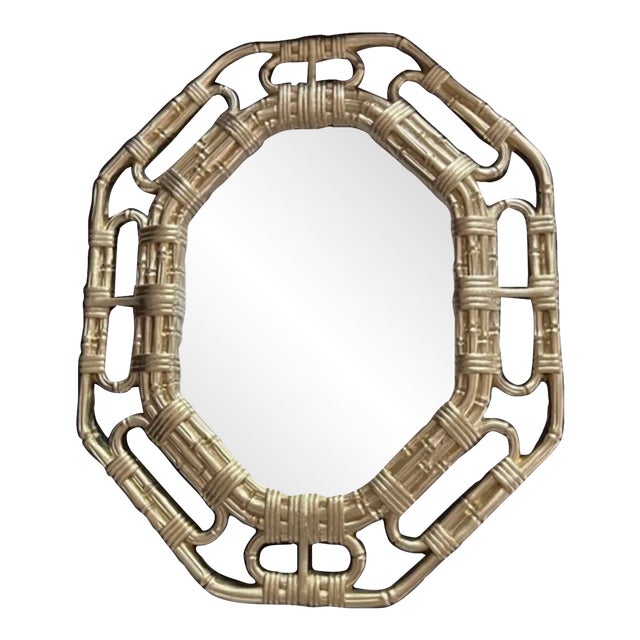 Vintage Gold Bamboo Style Frame Wall Mirror by Home Interiors and Gifts For Sale