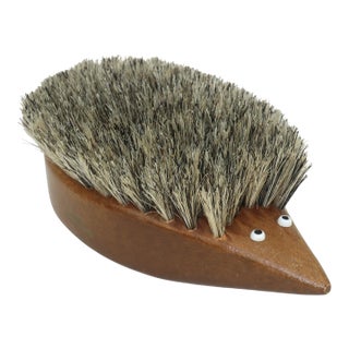 Mid 20th Century Modern Teak Wood Hedgehog Brush For Sale