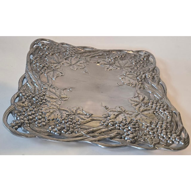 Silver Vintage Arthur Court Grapevine Platter For Sale - Image 8 of 17