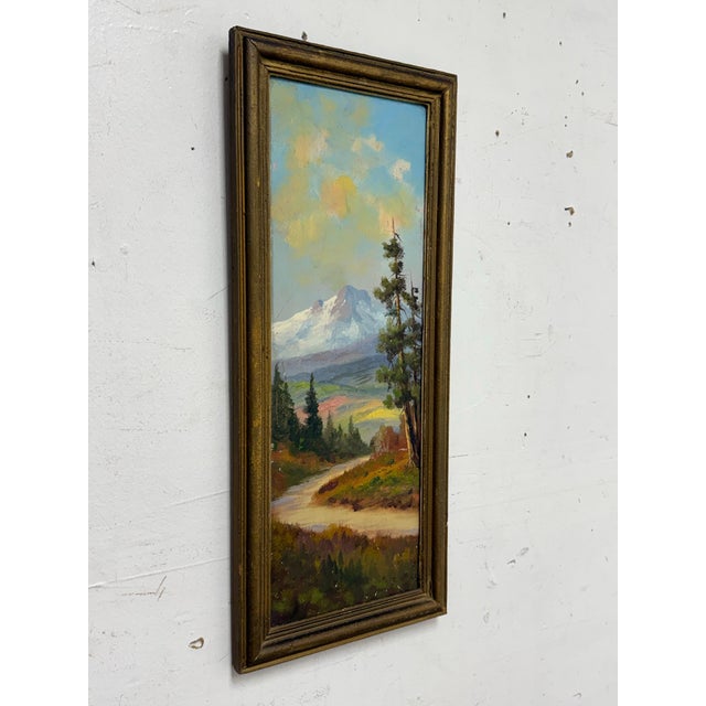 Traditional Framed Oil Painting of Mountain Landscape, Vintage For Sale - Image 3 of 12