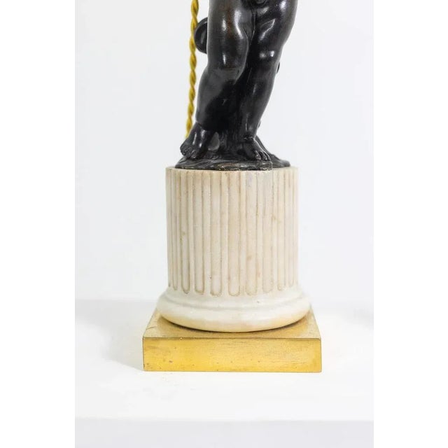 Bronze Table Lamp in Marble, 1880s For Sale - Image 6 of 11