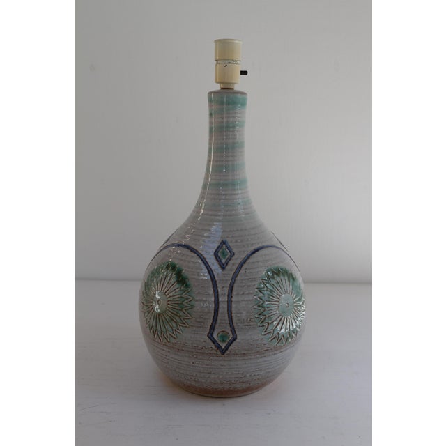 Danish Modern Blue and Green Ceramic Table Lamp by Søholm, 1960s For Sale - Image 13 of 16