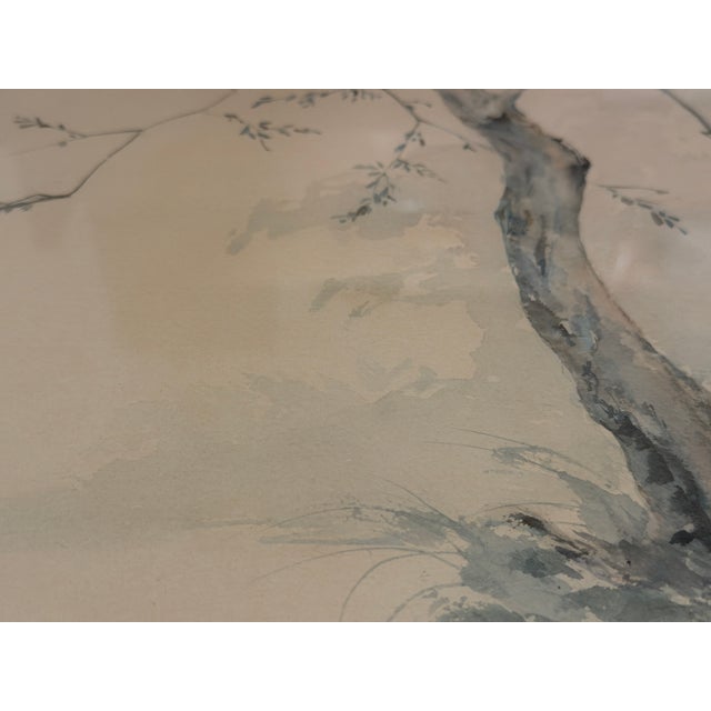 Late 20th Century Late 20th Century Hope Everson - Tree and Bird, Watercolor on Paper For Sale - Image 5 of 10