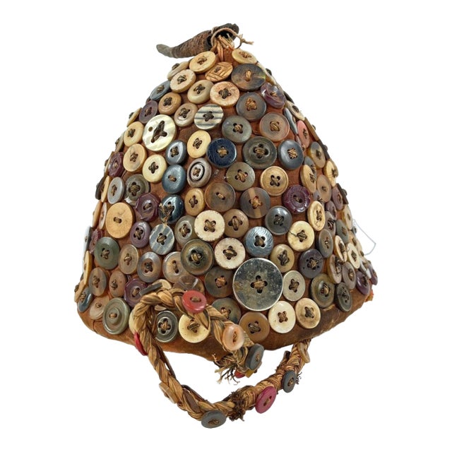 Early 20th Century Lega Bwami Society Button Hat For Sale