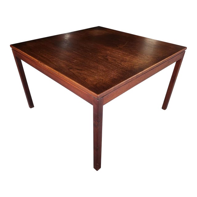 1960s Jens Risom Design Large Side/Corner Table in Walnut Wood For Sale
