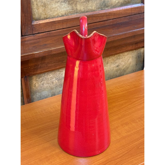 VIETRI Vietri Rosso Vecchio Pitcher For Sale - Image 4 of 12