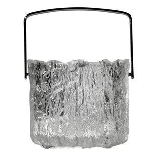 Textured Ice Glass Bucket attributed to Tapio Wirkkala for Iittala, Finland, 1970s For Sale