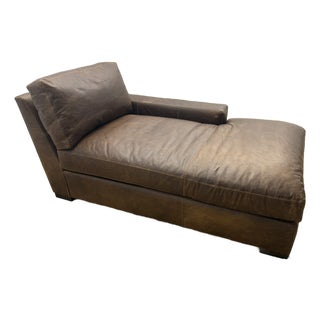 Rh Maxwell Leather Right-Arm Chaise For Sale