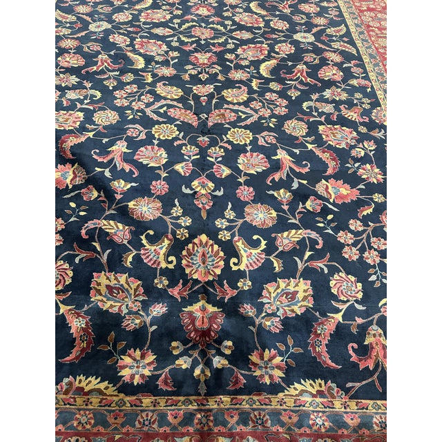 Antique Persian Kashan , 9'10" X 17' For Sale - Image 4 of 9